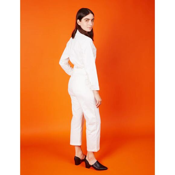 Big Bud Press Pants - Big Bud Press White Everyday Long Sleeve Denim Worksuit Coveralls Jumpsuit Small